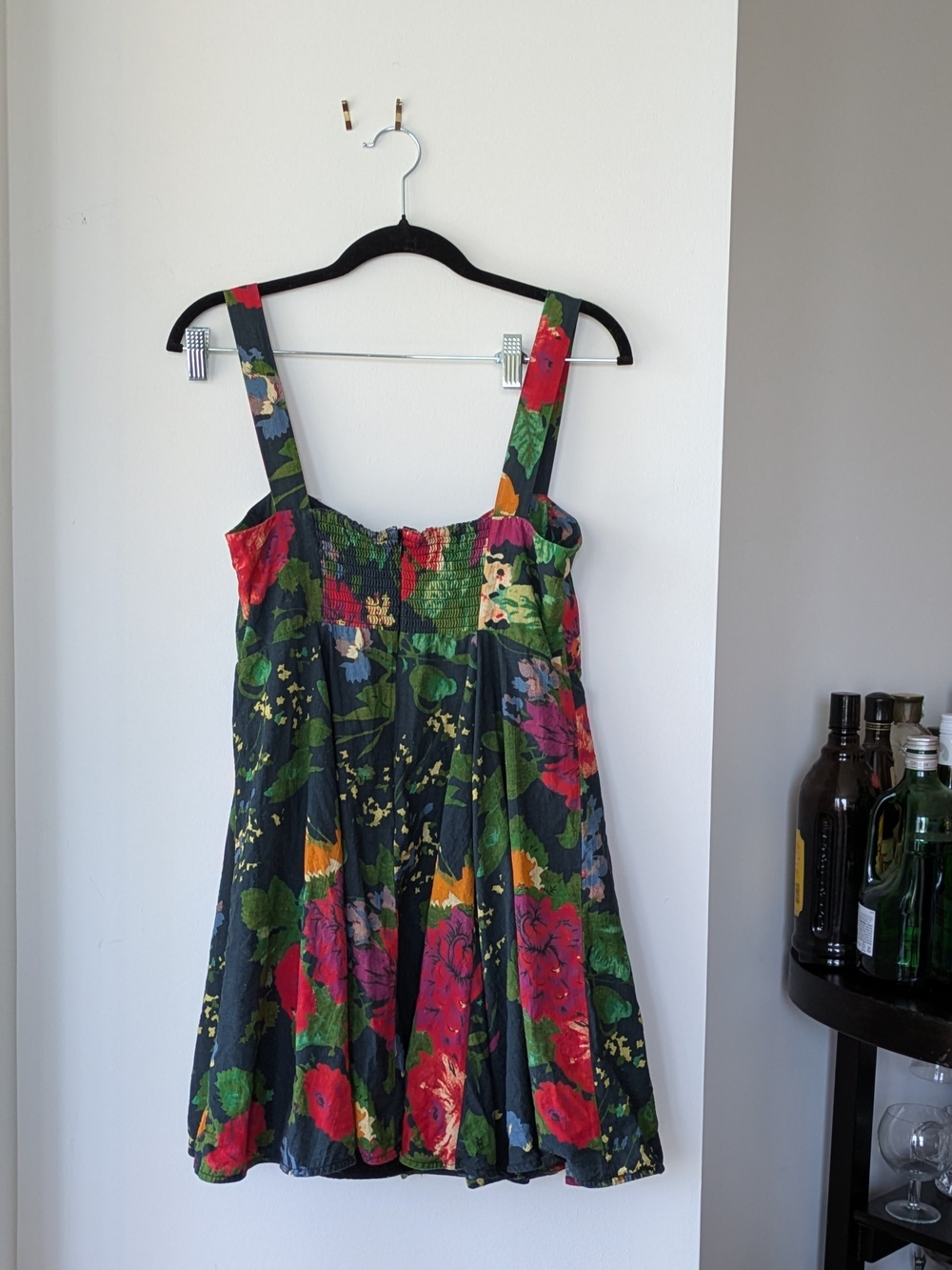 Sezane Salie Floral Babydoll Sundress - Black with Multicolor Flowers - Picture 3 of 6
